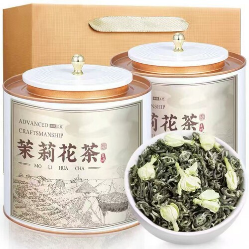 特级茉莉飘雪花茶正宗浓香型茉莉花绿茶新茶七窨罐装高档茶叶送礼