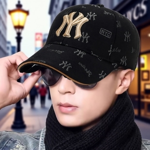 新款潮牌帽子鸭舌帽男款百搭硬顶棒球帽春秋透气女士显脸小遮阳帽
