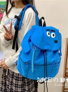 日系新款运动机能风腊肠狗双肩包大容量爬山校园可爱旅行通勤