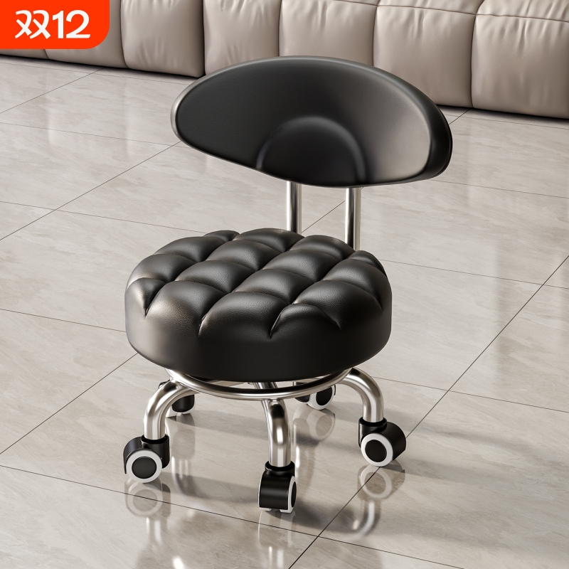 移动小凳子家用美缝凳滑轮矮凳儿童学步凳移动擦地圆凳万向轮板凳