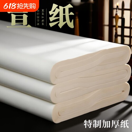 宣纸书法专用纸熟宣纸生宣纸生宣熟宣半生熟半生半熟毛边纸练字套装作品纸山水画对开整张练习四尺六尺