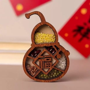 饰搬家木质工艺品旅游纪念礼物新年福 冰箱贴磁贴新五谷丰登乔迁装