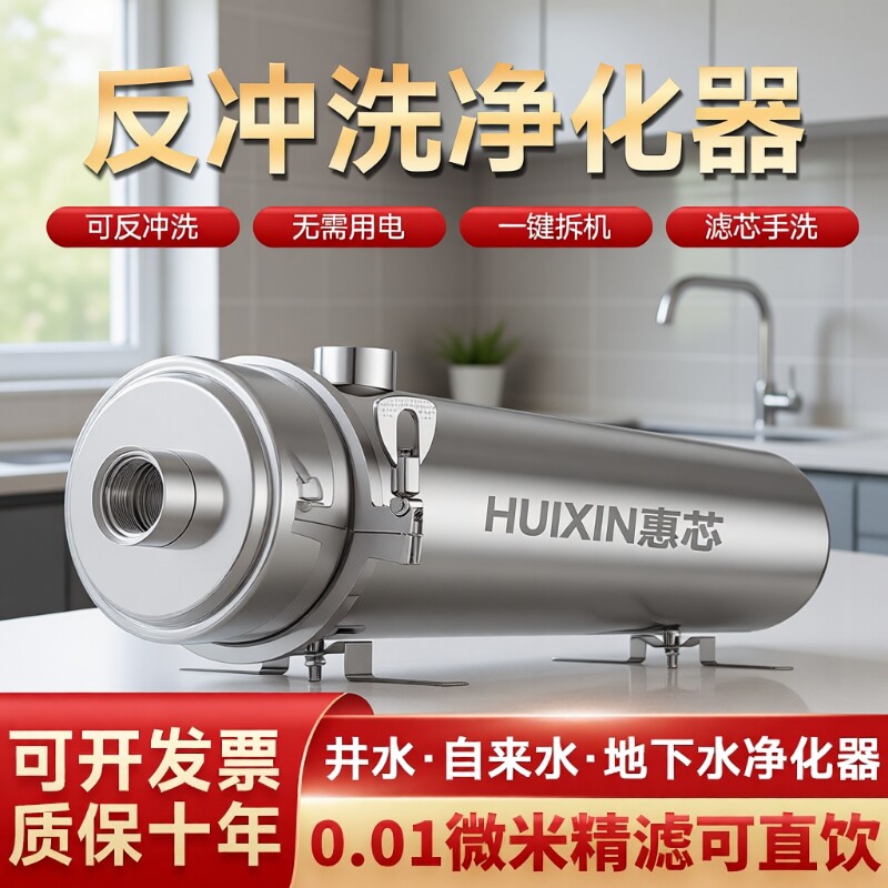 全屋净水器家用农村井水地下水自来水前置过滤器大流量中央净水机