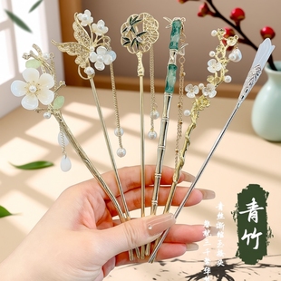 国风发簪簪子2025新款古风女高级感马面裙新中式木簪步摇发钗头饰