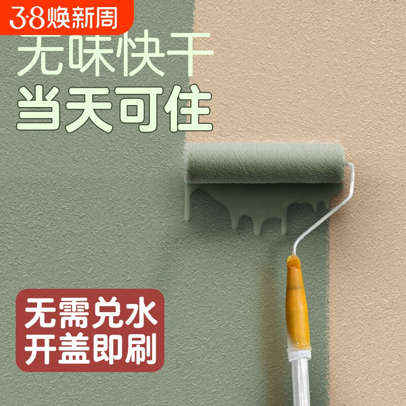 内墙乳胶漆家用室内无味自刷油漆白色墙漆涂料墙面无甲醛环保防霉