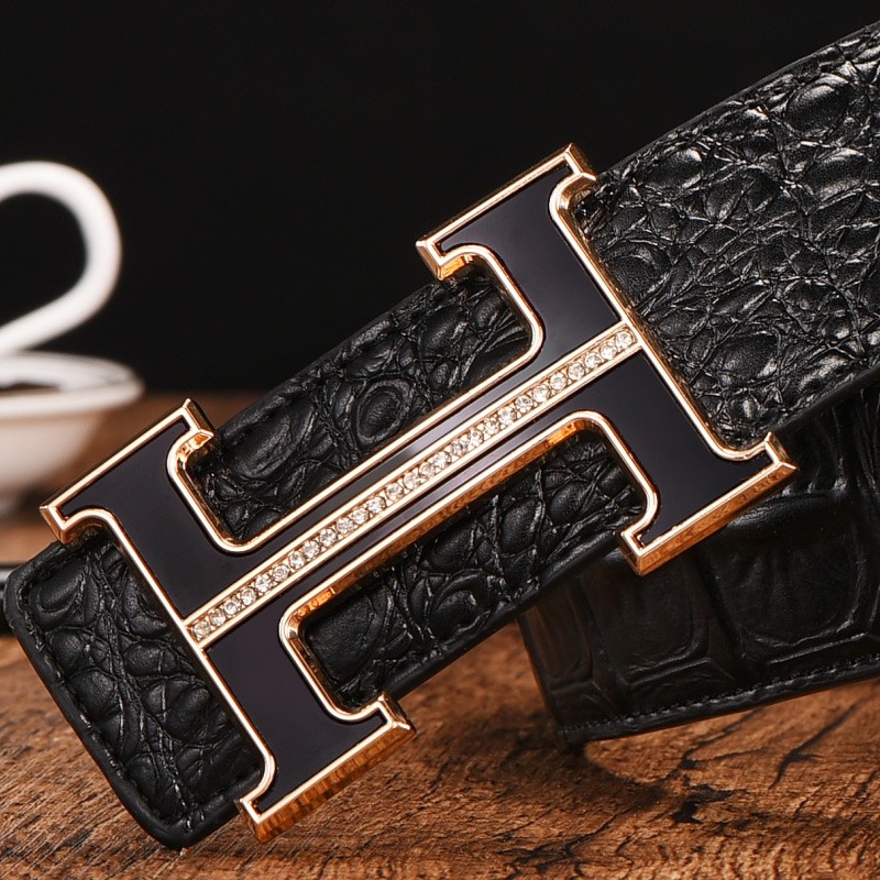 爱马男士皮带男款真皮新款潮休闲牛皮年轻人潮流内穿腰带平滑扣