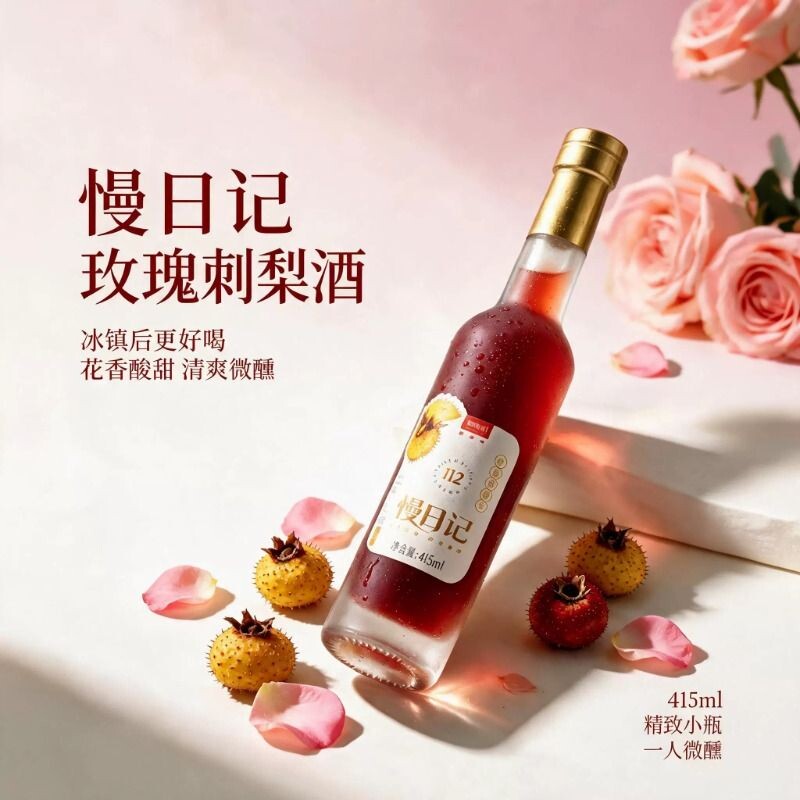 慢日记果酒纯果酿发酵低度微醺甜酒415ml 12%vol亲朋好友野餐聚会