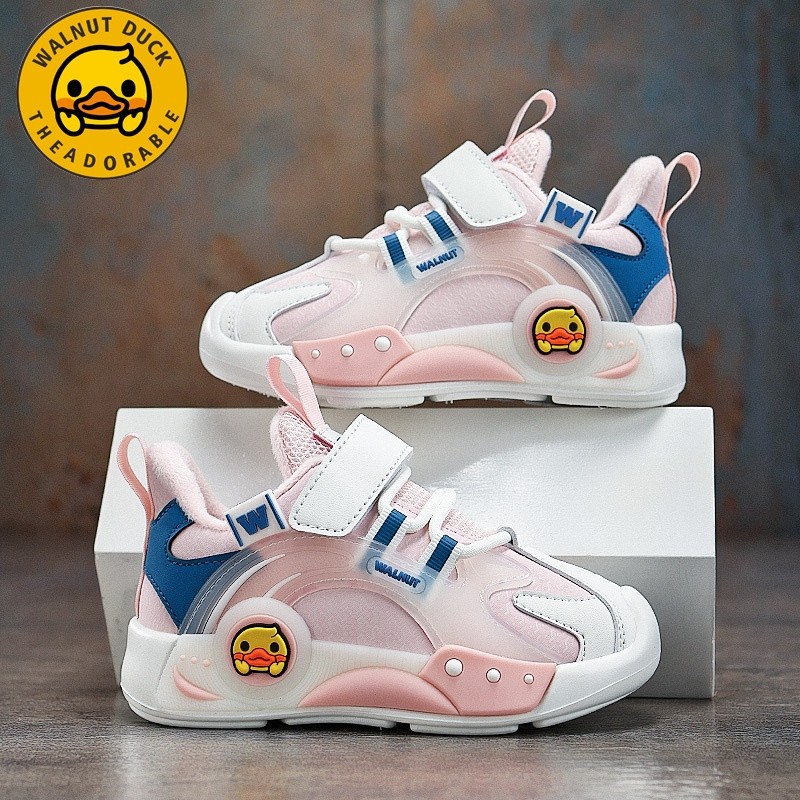 小黄鸭女童鞋子2025秋冬季新款加绒保暖二棉鞋儿童运动鞋轻便防滑