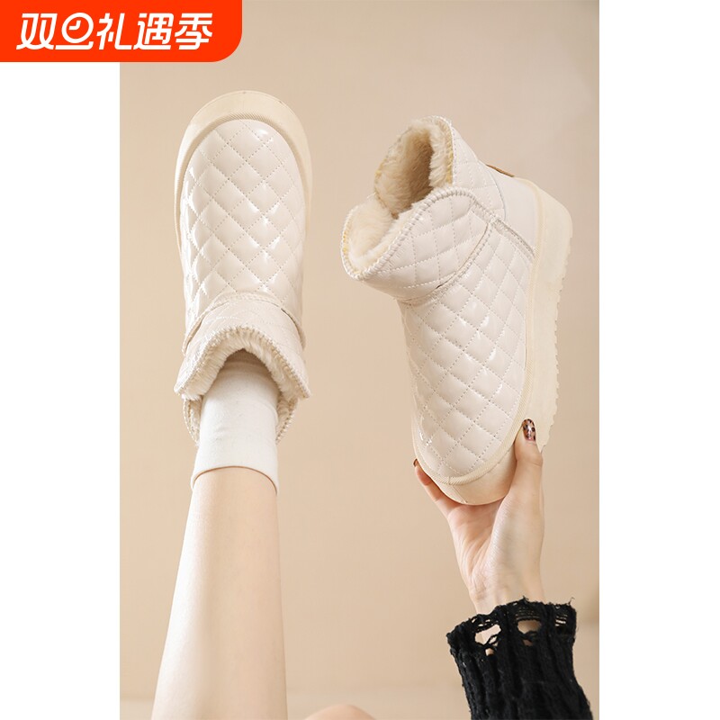 加绒大棉鞋女款冬季轻便平底防滑孕妇妈妈鞋保暖舒适不累脚雪地靴