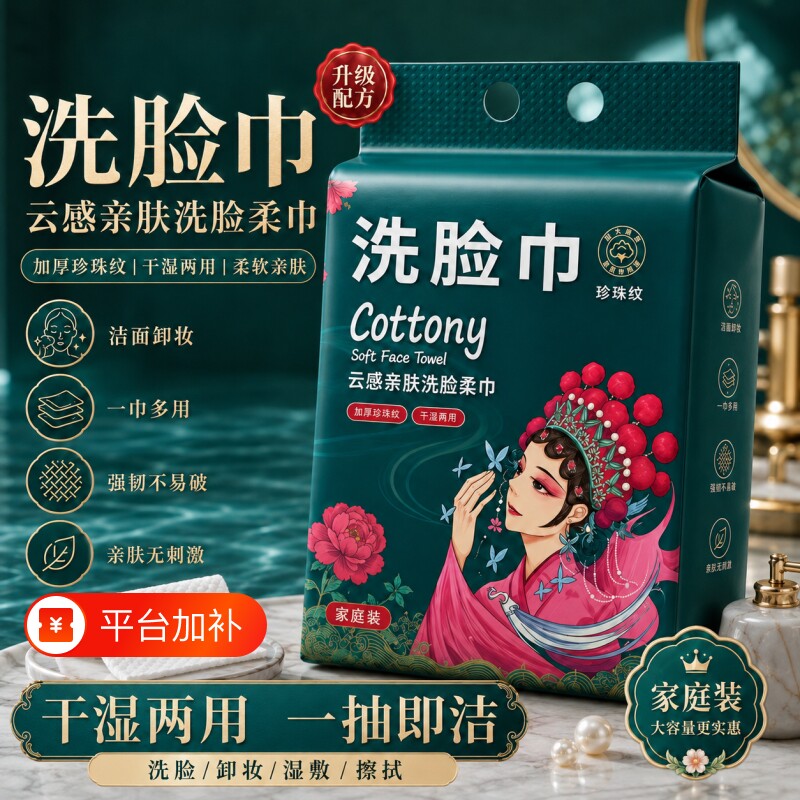 一次性洗脸巾纯棉加厚加大壁挂抽取式美容院专用洗面洁擦脸棉柔巾