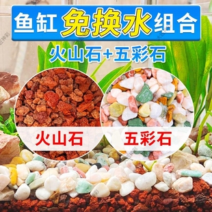 火山石原生鱼缸古法养鱼底砂造景砂铺底生态沙水培天然五彩雨花石