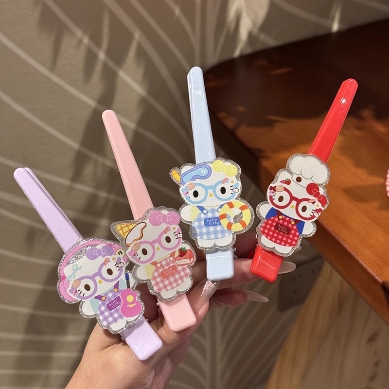 可爱围裙眼镜kt猫无痕夹鸭嘴夹化妆夹少女心发卡甜美少女发夹发饰