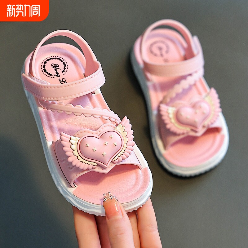 女童凉鞋2026夏季新款儿童公主鞋软底时尚洋气蝴蝶结中小童沙滩鞋