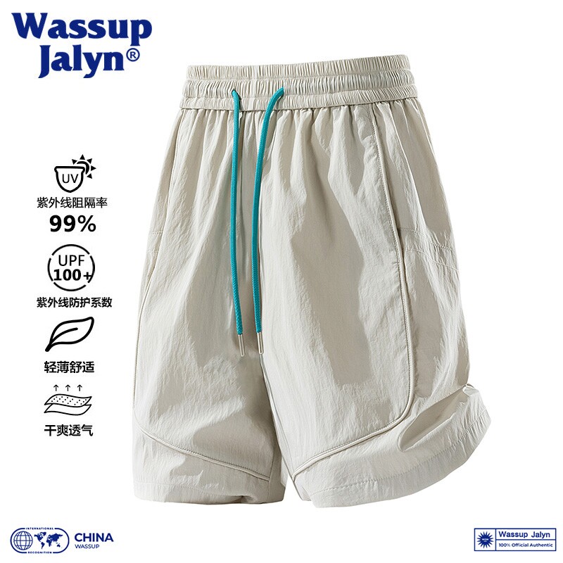 速干短裤WASSUP JALYN冰丝美式休闲工装夏季男士潮牌运动