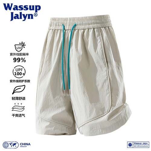 WASSUP JALYN冰丝美式休闲工装短裤夏季男士潮牌速干运动五分裤子
