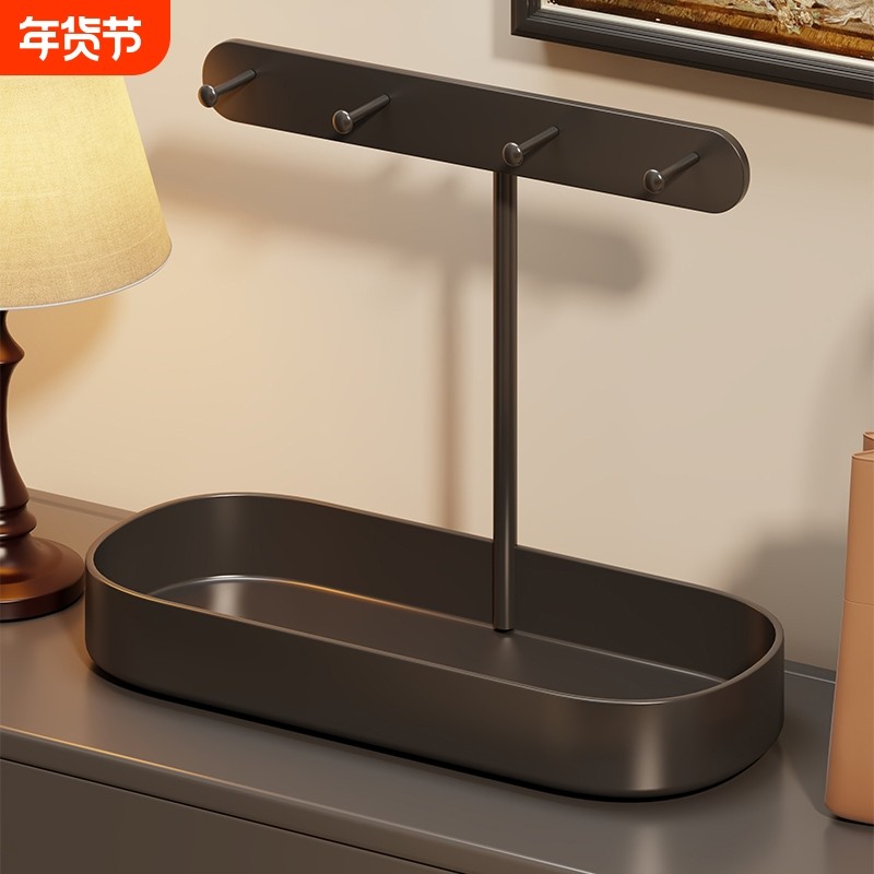 中古风玄关钥匙架入户门口放鞋柜上置物架客厅挂架卧室首饰架摆件