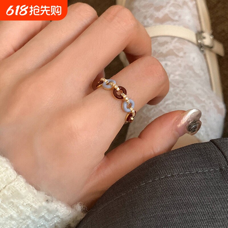 韩系小清新甜甜圈戒指时尚潮流高颜值设计轻奢个性百搭饰品女开口