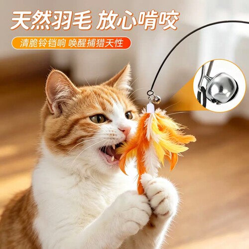 升级猫咪玩具逗猫棒自嗨长杆耐咬