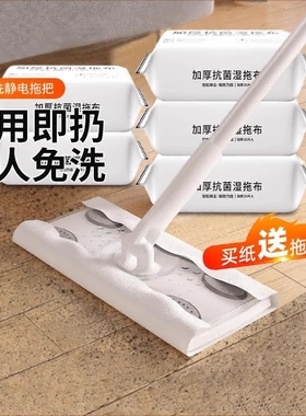 静电除尘纸拖把一次性拖布纸擦地湿巾地板拖地湿纸巾宠物吸附灰尘