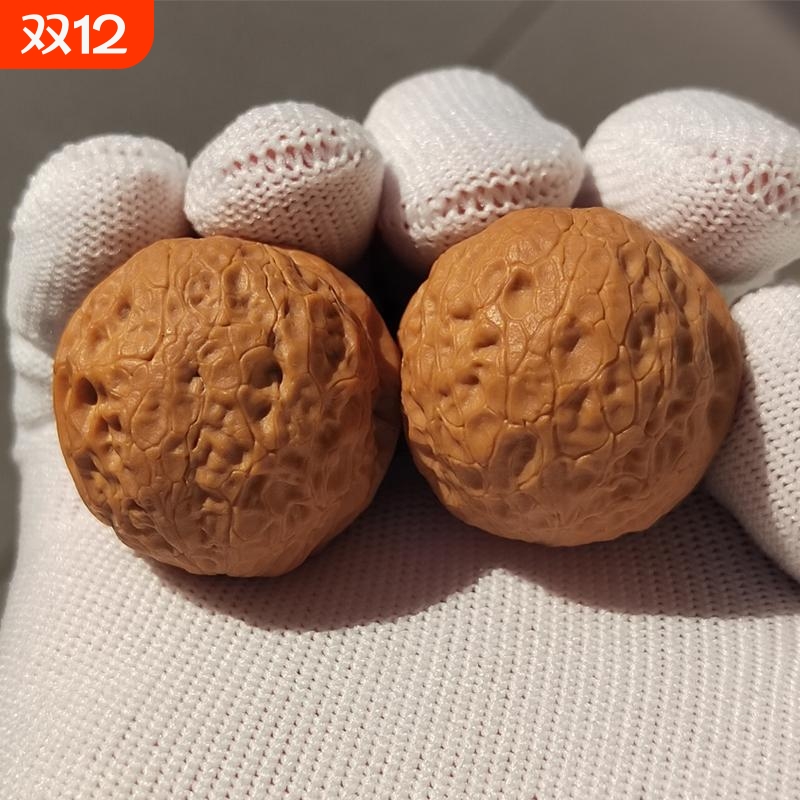 文玩铁核桃金蝉疙瘩包铁锈球天启元宝方尊野生蛇皮纹桃核手捻把件