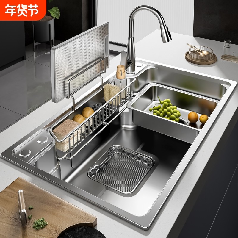 百悍水槽厨房304不锈钢洗菜盆水池大单槽家用洗碗槽洗碗池洗碗盆,家装主材,水槽套餐,淘宝优惠券,粉丝福利购,淘宝优惠卷