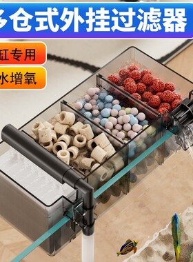 小鱼缸过滤器过滤盒壁挂式净水循环三合一小型循环泵外置鱼缸顶部