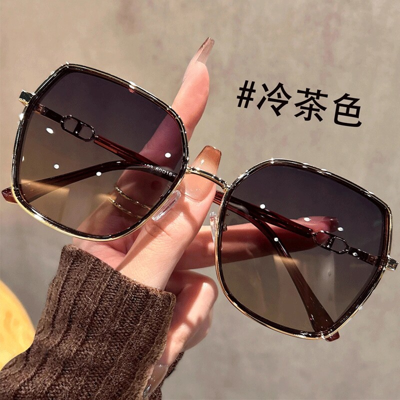 2026新款大框偏光墨镜女款适合方圆脸闪粉设计太阳镜防晒防紫外线