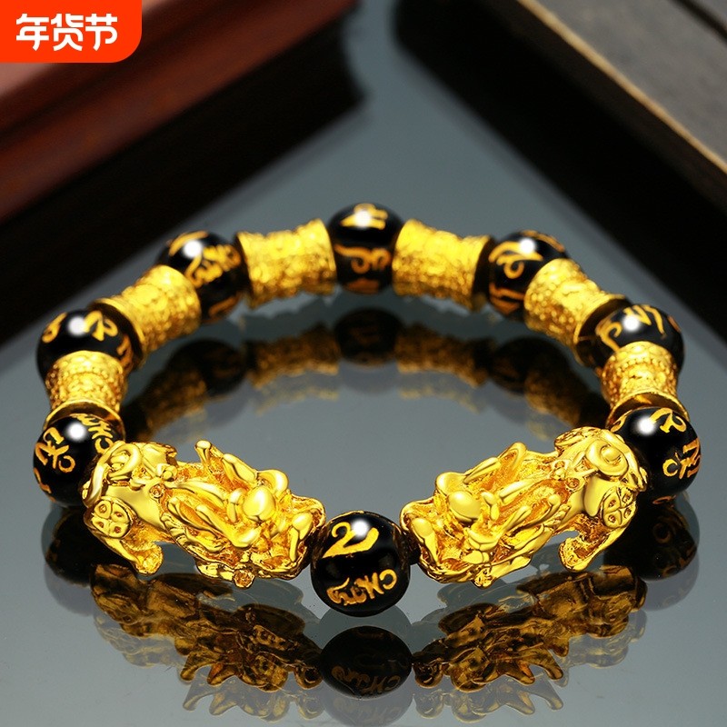 双貔貅黑曜石情侣手链男女轻奢款2026新款手饰ins风手绳手串礼