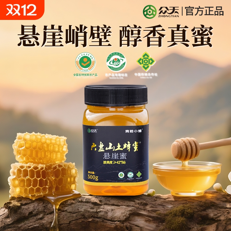 众天六盘山土蜂蜜悬崖蜜深山纯正天然野生农家自产正宗500g