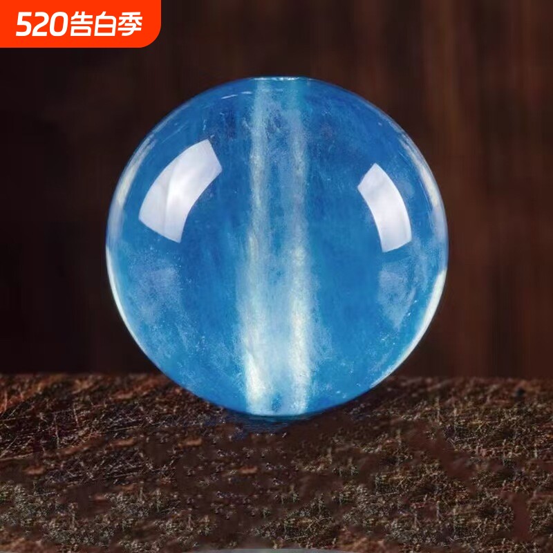 天然海蓝宝散珠水晶手链蓝水晶珠子多宝手串配珠diy配件托帕石