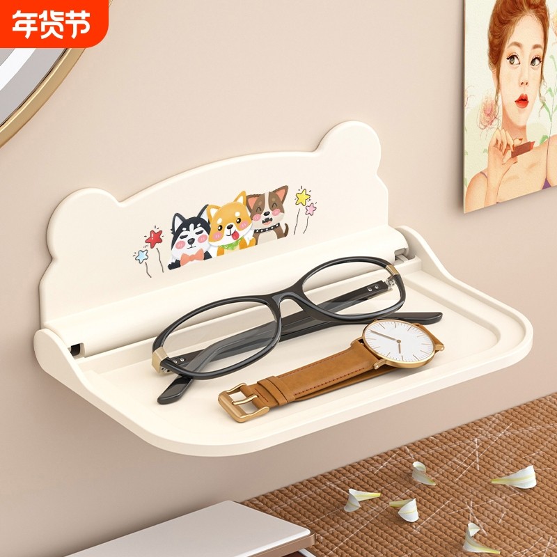 强力承重可折叠壁挂置物架浴室厕所床头手机免打孔宿舍收纳架,收纳整理,整理架/置物架/收纳架,淘宝优惠券,粉丝福利购,淘宝优惠卷