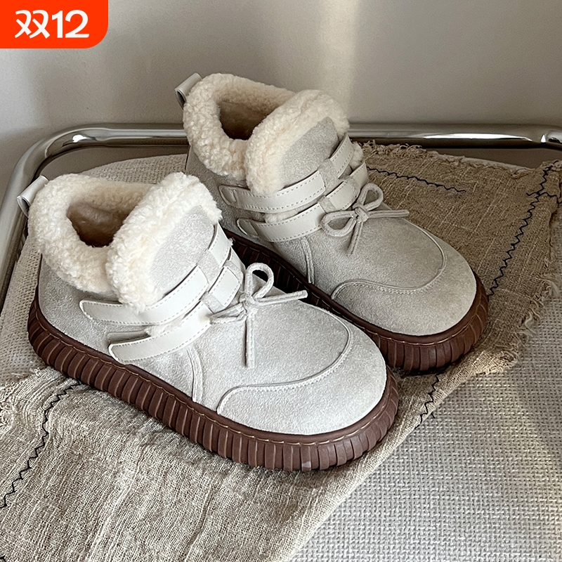 休闲雪地靴女款冬季2025新款防寒加绒加厚棉鞋百搭厚底冬款保暖鞋