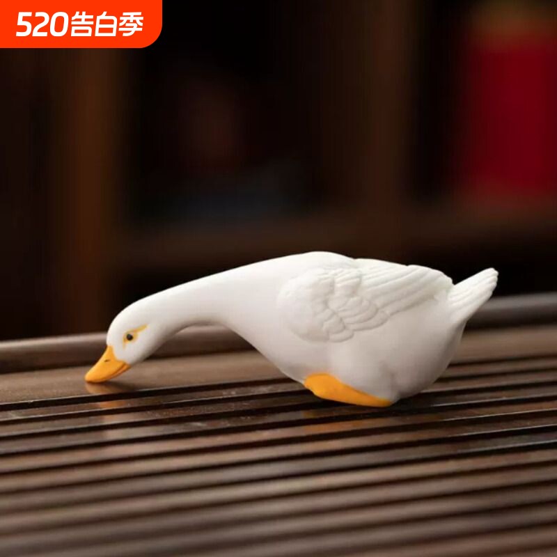 德化陶瓷小鸭子中式摆件桌面客厅装饰电视柜工艺品家居饰品办公