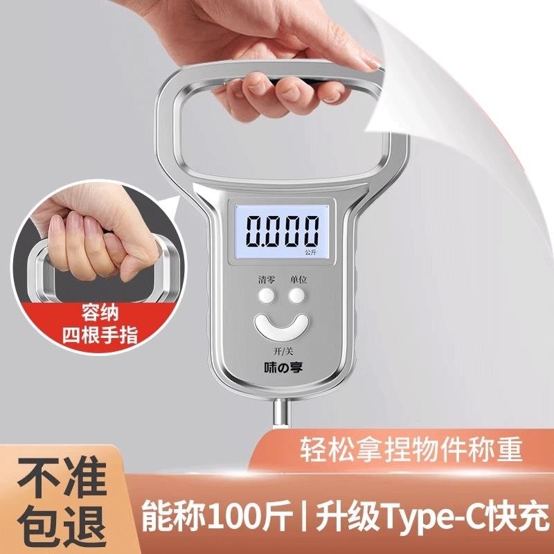 精准迷你手提电子秤50kg便携式高精度家用小型弹簧秤快递称挂钩称