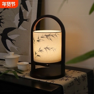 新中式台灯卧室床头柜中国风手提禅意复古客厅茶室充电装饰氛围灯
