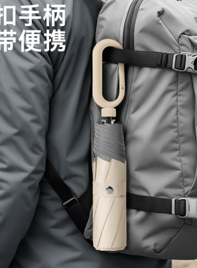 环扣三折伞晴雨伞骨防晒黑胶伞晴雨两用伞户外便携超强手动加固