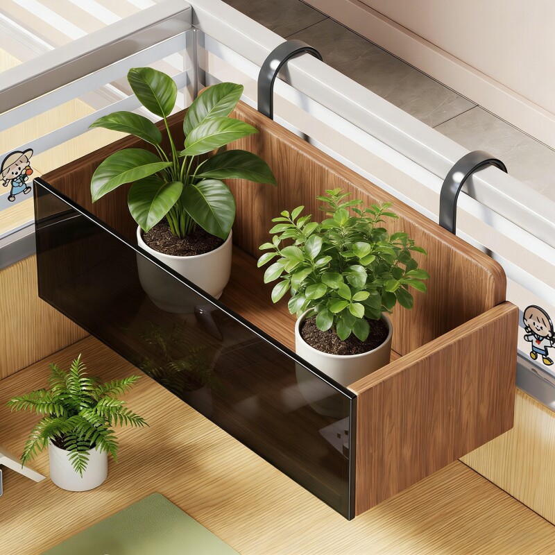 办公室绿萝花盆架工位绿植置物架花盆托架桌面隔板多肉花架展示架