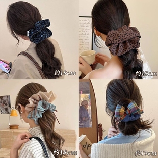 韩系复古ins格子蝴蝶结大肠头绳发圈2026马尾发绳新款双层卷发
