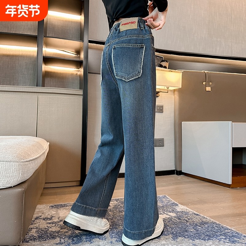 女童加绒裤子秋冬款2025新款女孩大童时尚阔腿裤儿童春秋牛仔裤潮,童装/婴儿装/亲子装,裤子,淘宝优惠券,粉丝福利购,淘宝优惠卷