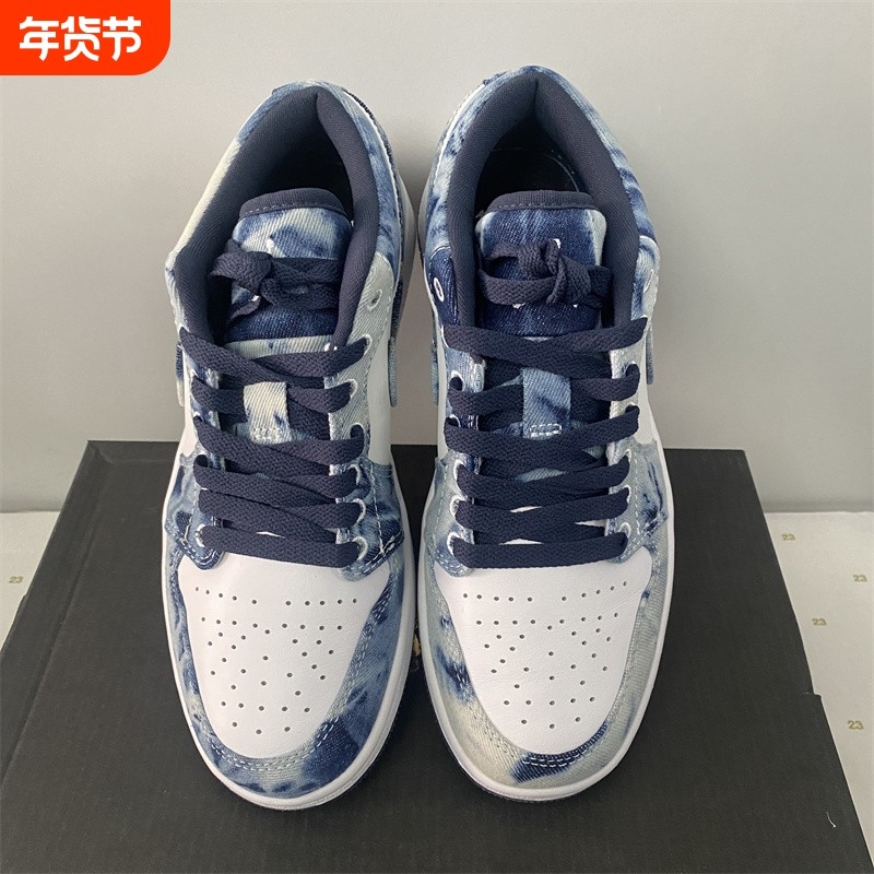 夏季J1 Low烟灰黑白熊猫影子灰水洗牛仔蓝红绿脚趾男女情侣鞋,女鞋,休闲板鞋,淘宝优惠券,粉丝福利购,淘宝优惠卷