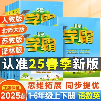 25春五星小学学霸一二年级三年级四4五5六上下册语文数学人教版江苏教版练习册教材提优大试卷课时作业本同步训练电子版译林版正版