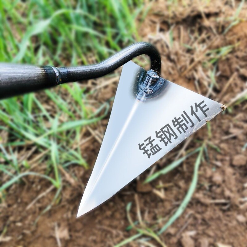 羊角锄头锰钢加厚手工犁尖头锄开沟锄三角锄尖齿松土锄草开耕工具