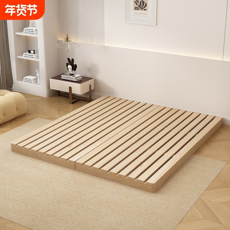 榻榻米床架地铺床落地床日式矮床实木排骨架无床头地台床出租屋