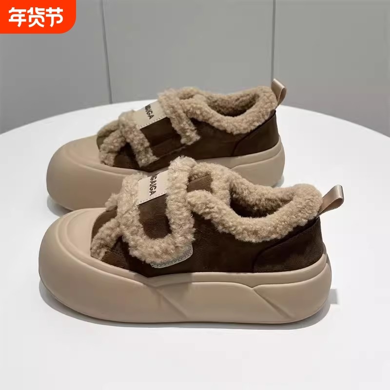 回力松糕保暖冬季魔术贴棉鞋女鞋加绒加厚2026新款厚底板鞋毛毛鞋,女鞋,时尚休闲鞋,淘宝优惠券,粉丝福利购,淘宝优惠卷