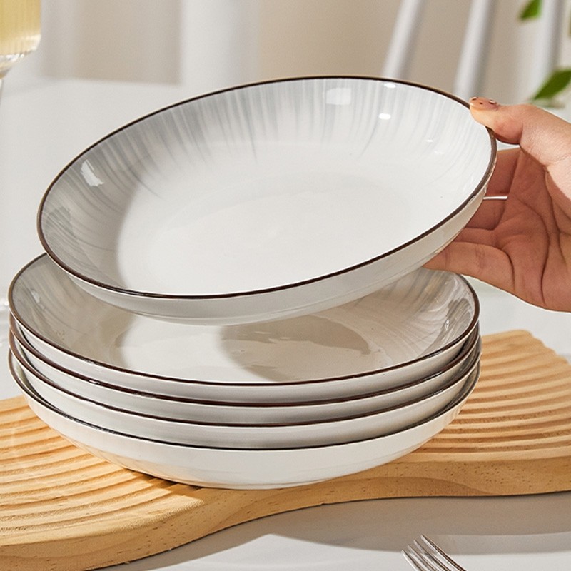 釉下彩陶瓷家用盘子2025新款高颜值深盘碟子碗盘餐具漂亮的米饭碗,餐饮具,盘,淘宝优惠券,粉丝福利购,淘宝优惠卷