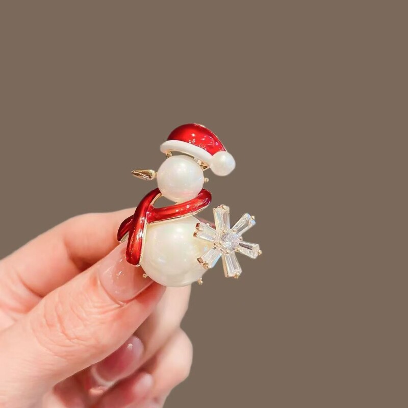 雪人雪花胸针高档女奢华气质别针胸花围巾衣服装饰圣诞礼物蝴蝶