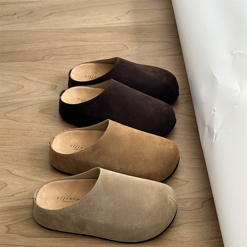 厚底包头勃肯鞋女外穿时尚百搭一脚蹬懒人休闲内增高舒适半拖鞋潮
