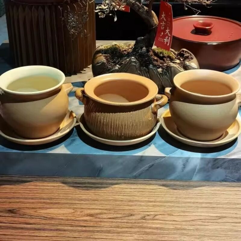 云南肖蘸罐罐米线砂锅商用双耳土陶耐高温网红罐罐米线复古砂锅