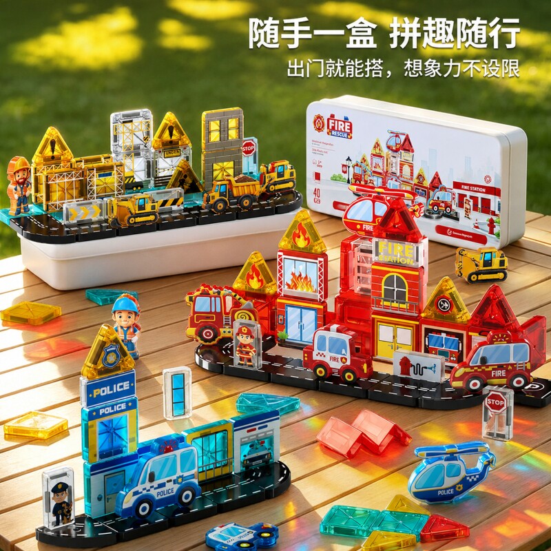 迷你磁力片便携口袋方块磁吸积木mini旅行儿童益智拼装搭玩具礼物图片