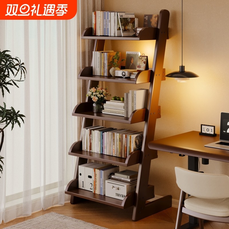 实木书架客厅落地置物架儿童多层收纳储物转角柜简易架子书柜书本